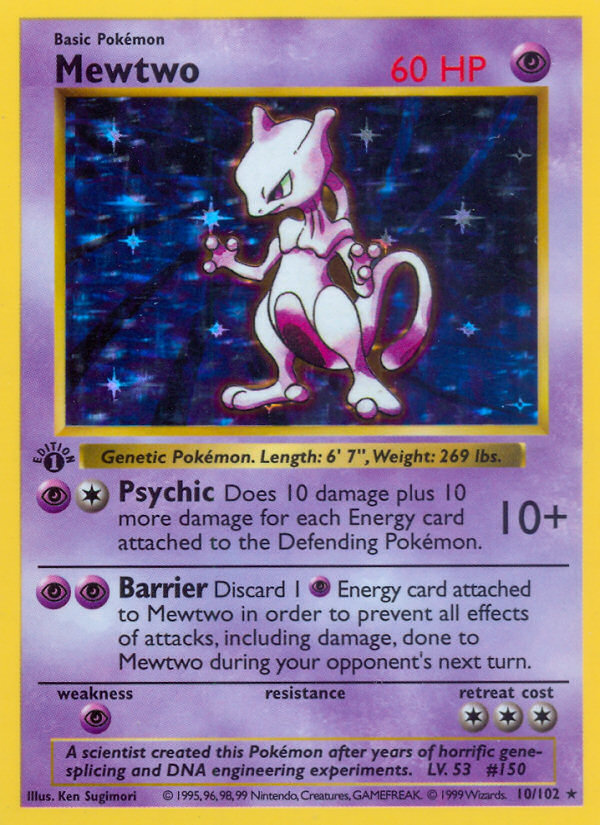 Mewtwo (Unlimited) - Base Set (1999) #10 (PSA 9 Mint)