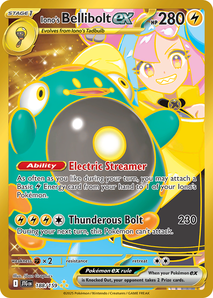 Pikachu ex - Journey Together #188 (PSA 8 NM-Mint)