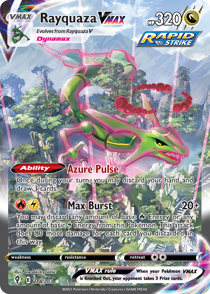 Rayquaza VMAX Alt Art β Evolving Skies PSA 10