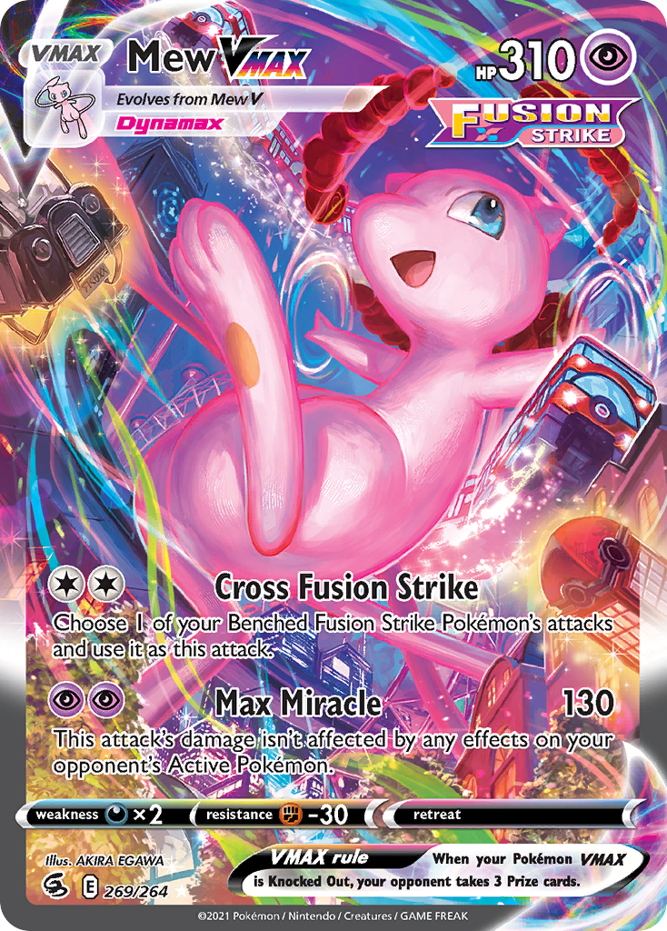 Mew VMAX Rainbow Rare β Fusion Strike PSA 10