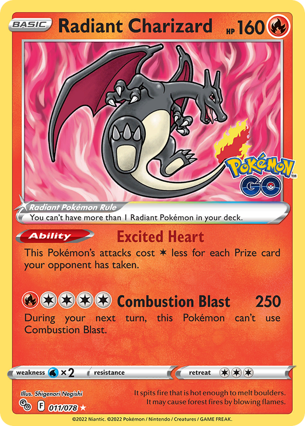 Radiant Charizard - PokÃ©mon GO #11 - PikaStore