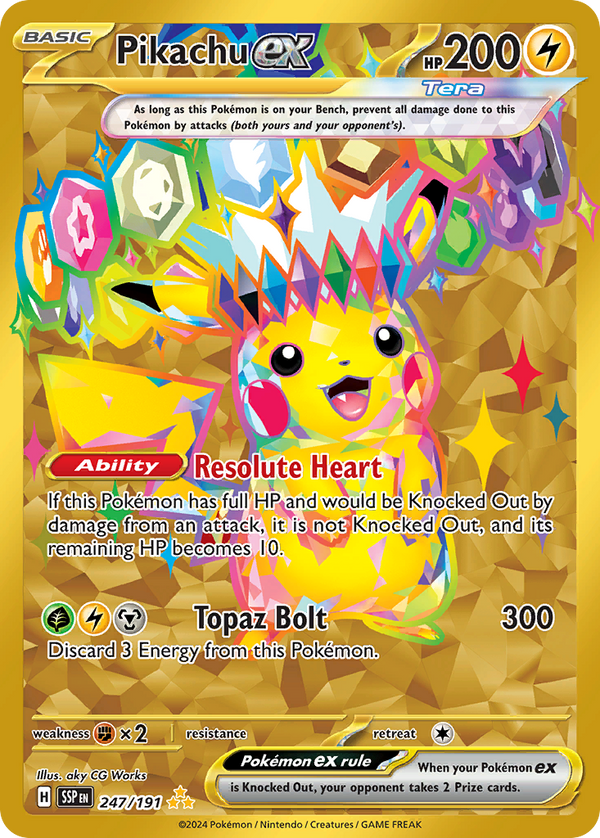 Pikachu ex - Surging Sparks #247 PSA 8 NM-Mint - PikaStore