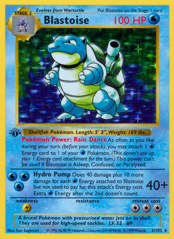 Blastoise (Unlimited) - Base Set (1999) #2 (PSA 10 Gem Mint)